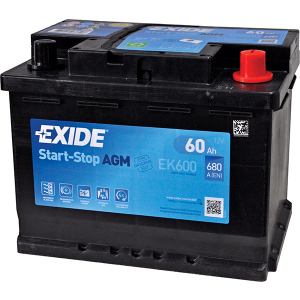 Автомобильный аккумулятор Exide START-STOP AGM 60Ah Ев (-/+) (680EN) (д242*ш175*в190) (EK600) ТОП в Житомире