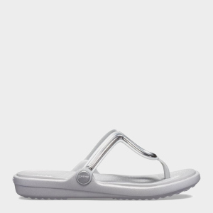 В'єтнамки Crocs Jibbitz Sanrah MetalBlock Flat Flip 205470-98Q-W7 37-38 23.8 см Сріблясті (191448322042) в Житомирі