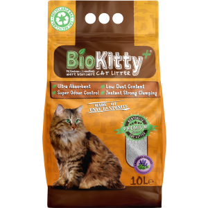 Наповнювач для котячого туалету BioKitty Super Premium White Lavender Бентонітовий комкуючий 8.4 кг (10 л) (8680659333067/8680659333517) в Житомирі