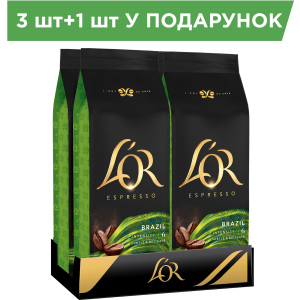 Упаковка кофе в зернах L'OR Espresso Brazil 100% Арабика 500 г х 4 шт (8711000464656) ТОП в Житомире