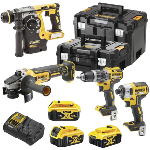 Набір із чотирьох акумуляторних безщіткових інструментів DeWalt DCK422P3T