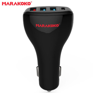 хороша модель Автомобільний зарядний пристрій MARAKOKO MAC3 4 порти USB Quick Charge 3.0 3A Black - Чорне