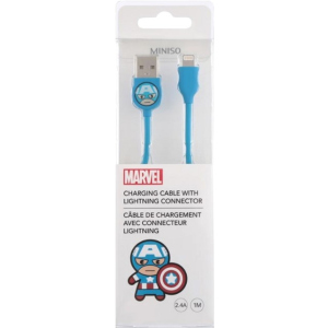 Кабель Miniso Marvel USB to Apple Lightning 1 м Капитан Америка (2007171213107) лучшая модель в Житомире