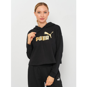 Худі Puma ESS+ Cropped Metallic Hoodie 58689101 M Puma Black-GOLD (4063699348941) краща модель в Житомирі