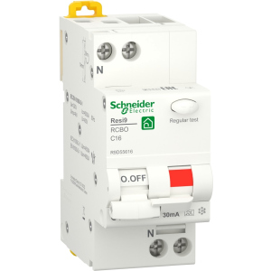 Диференціальний автоматичний вимикач Schneider Electric RESI9 16 А, 30 мА, 1P+N, 6кA, крива С, тип А ТОП в Житомирі