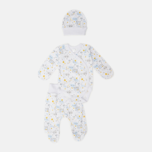 Комплект (боді+повзунки+чепчик) Garden Baby 40194-02 62 см Хмари блакитні (4824019402220) в Житомирі