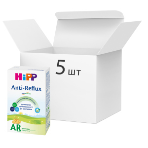 Упаковка дитячої сухої молочної суміші HiPP Anti-Reflux початкова 5 пачок по 300 г (9062300440420_9062300439462) ТОП в Житомирі