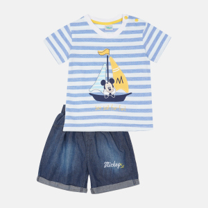 Костюм (футболка + шорти) Disney Mickey Mouse MC15449 80-86 см Білий з синім (8691109786630) ТОП в Житомирі