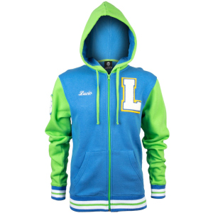 Толстовка JINX Overwatch Zip Up Hoodie - Lucio Varsity Blue/Green, XL