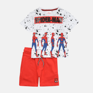 Комплект (футболка + шорти) Disney Spiderman UE1057 98 см Білий (3609084858100) краща модель в Житомирі