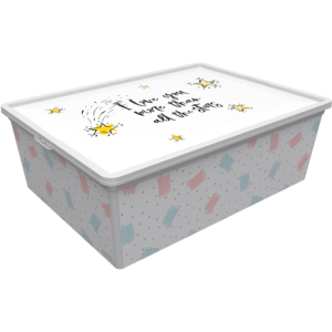 Контейнер для зберігання із кришкою Qutu Trend Box Cute Sky 25 л (TREND BOX с/к CUTE SKY 25л.) ТОП в Житомирі