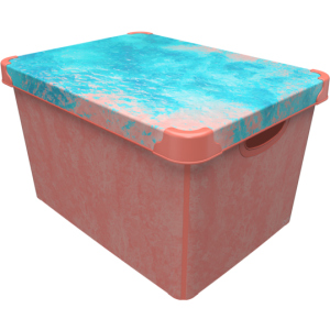 Контейнер для зберігання з кришкою Qutu Style Box Coral 20 л (STYLE BOX с/к CORAL 20л.) ТОП в Житомирі