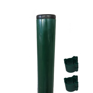 Столб заборный Техна Эко металлический круглый с полимерным покрытием и креплениями 1500 мм D=45 мм Зеленый (RAL6005 PTE-04) ТОП в Житомире