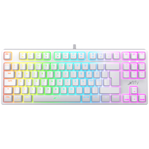 Клавіатура провідна Xtrfy K4 TKL RGB Kailh Red USB White RUS (XG-K4-RGB-TKL-WH-R-RUS) краща модель в Житомирі