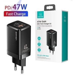 Зарядное устройство Usams GaN Travel Charger 47W |Type-С+USB| в Житомире