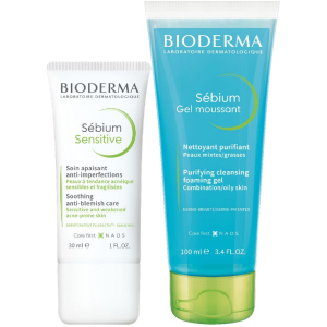 Набір Bioderma Флюїд Sebiom Sensitive 30 мл + Очищаючий гель Sebiom 100 мл (3041306016996) в Житомирі