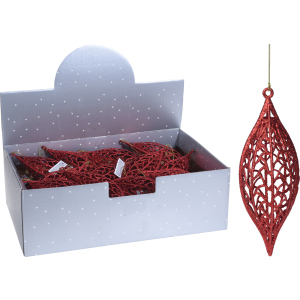 Набір іграшок ялинкових Christmas Decoration 8х8х22 см 24 шт Червоний (CAA113260)