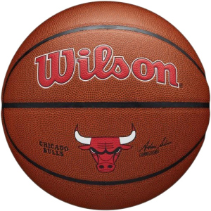 М'яч баскетбольний Wilson NBA Composite Chicago Bulls Size 7 (WTB3100XBCHI) краща модель в Житомирі