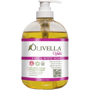 Жидкое мыло для лица и тела на основе оливкового масла Olivella Фиалка 500 мл (764412260246) ТОП в Житомире
