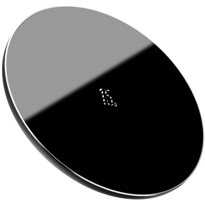 Бездротовий зарядний пристрій Baseus Simple NEW Wireless Charger з технологією Qi 15W Чорний ТОП в Житомирі