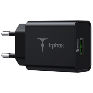 Сетевое зарядное устройство T-phox Tempo 18W QC3.0 USB Charger Black (Tempo 18W USB B) лучшая модель в Житомире