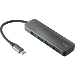 USB-хаб Trust Halyx USB-C to 4-Port USB-A 3.2 Aluminium (TR23328) ТОП в Житомирі