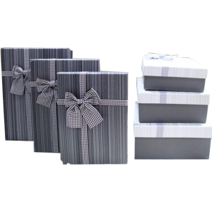 хорошая модель Набор подарочных коробок Ufo Dark Grey картонных 3 шт Темно-серых (A131021 Набор 3 шт DARK GREY пря)