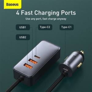 Зарядное устройство Baseus в авто Share Together PPS Multi-Port, 2хUSB + 2хType-C