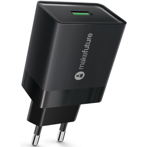 Зарядний пристрій Makefuture 1 USB (3A) Quick Charge Black (MCW-11BK) рейтинг