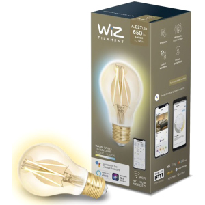 Розумна лампочка WIZ Smart LED WiFi A60 E27 WiZ DW FA Q Warm Dimmable Filament 550lm 2200K (WZE21026011-A) ТОП в Житомирі