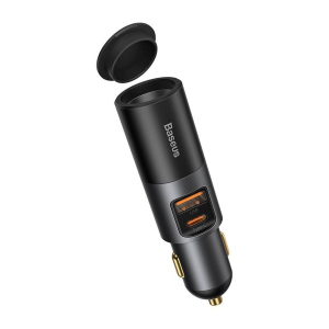 хорошая модель Зарядное автомобильное Baseus CCBT-C0G Share Together Fast Charge Car Charger with Cigarette Lighter Port U+C 120W Серый