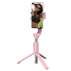 Селфи-монопод Baseus SULH-04 Lovely Uniaxial Bluetooth Folding Stand Selfie Stabilizer с треногой Розовый лучшая модель в Житомире