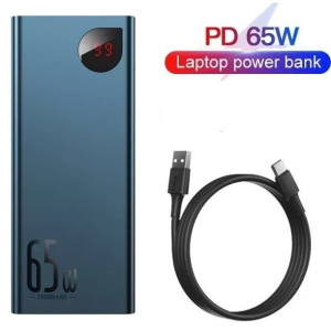 Павербанк Baseus 65W Quick Charge 20000mAh|2USB/1Type-C, 6A, 65W|для MacBook/iPad/iPhone/ Xiaomi/ Samsung/Huawei blue в Житомире