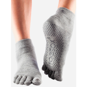 Шкарпетки ToeSox Grip Full Toe Ankle L (43-45) Сірі (841090108364) ТОП в Житомирі