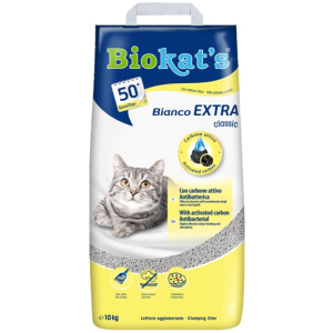 Наповнювач для котячого туалету Biokat's Bianco Extra для котячого туалету, 10 кг, з активованим вугіллям (4002064618104) в Житомирі