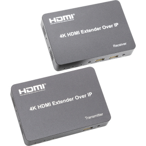 Удлинитель HDMI сигнала PowerPlant HDMI 4K/30hz до 150 м через CAT5E/6 (HDES150-KVM) (CA912957) ТОП в Житомире