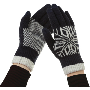Перчатки ArmorStandart для сенсорных экранов Touch Gloves Snowflake с орнаментом Blue
