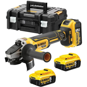 Акумуляторна безщіткова кутова шліфувальна машина болгарка DeWalt DCG405P3