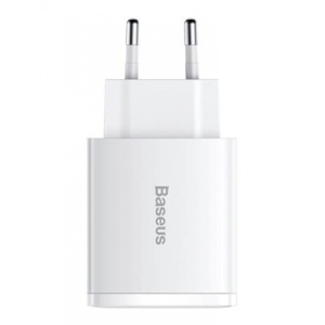 СЗУ Baseus Compact Quick Charger 30W QC+ PD (1Type-C + 2USB) white