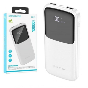 Павербанк Borofone Digital Display 10000mAh 2xUSB/Type-C, 3A white в Житомире