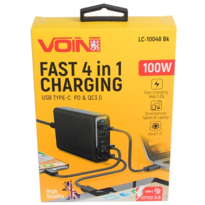 Сетевого зарядного пристрою VOIN 100W, 2 USB QC3.0 + 2 TYPE C ТОП в Житомирі