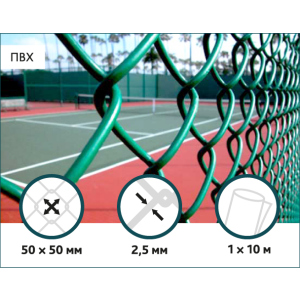 Сітка Рабиця ПВХ Сітка Захід 50х50/2,5(1,5)мм 1,0м/10м краща модель в Житомирі