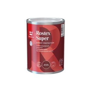 Грунт швидкосохнучий TIKKURILA ROSTEX SUPER для металу та оцинкування червоно-коричневий 1л краща модель в Житомирі