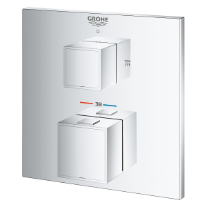 Внешняя часть смесителя без скрытой части GROHE GROHTHERM CUBE хром латунь 158мм 24154000 ТОП в Житомире