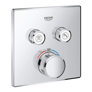 Внешняя часть смесителя без скрытой части GROHE Grohtherm SmartControl хром латунь 158x158мм 29124000 ТОП в Житомире