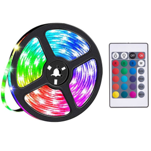 купити Світлодіодна стрічка 4м + пульт дистанційного керування USB LED RGB HOCO DL30 | 4M, 20RGB Mode, Remote | Чорний