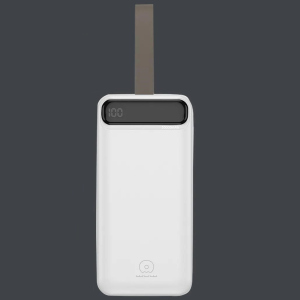 Повербанк Powerbank с фонариком и дисплеем WUW Y97 30000mAh |2USB/1Type-C, 2.1A| Белый рейтинг