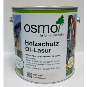 Защитное масло – лазурь OSMO HOLZSCHUTZ ÖL-LASUR 900 (белое) 0.75 л.