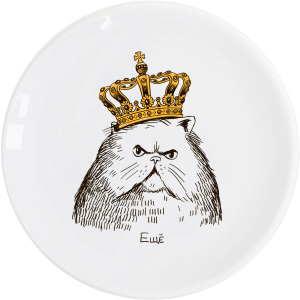 Тарелка обеденная Orner "Кот в короне" круглая 25 см (orner-0004) лучшая модель в Житомире
