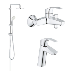 Набір змішувачів 3в1 Grohe Eurosmart 123389M хром (81260) краща модель в Житомирі